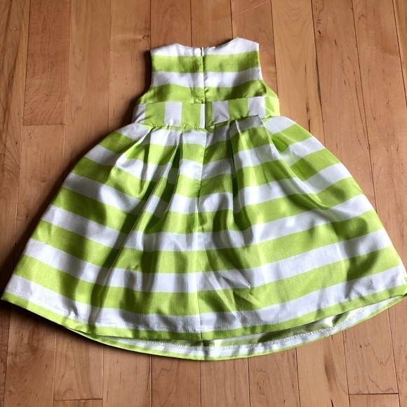 Gymboree sleeveless lime green & white striped spring Easter fancy dress size 2T - Picture 8 of 9